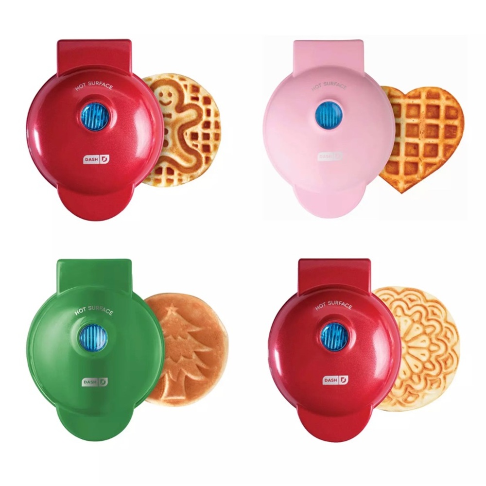 Set of 4 waffles maker: heart, Pizzelle, Christmas tree and Ginger bread.